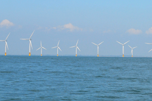 Windmolenpark bij Gunfleet Sand.