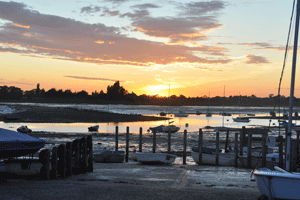 Zonsondergang bij Bosham.