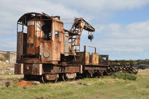 Stoomkraan bij Mannez Quarry