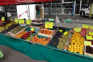 De groente markt in Cherbourg.