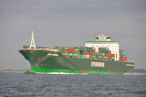 Zeeschip op de Westerschelde.