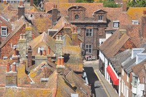 Rye vanaf St Mary's Church.