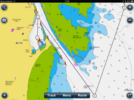 Navionics op de iPad.